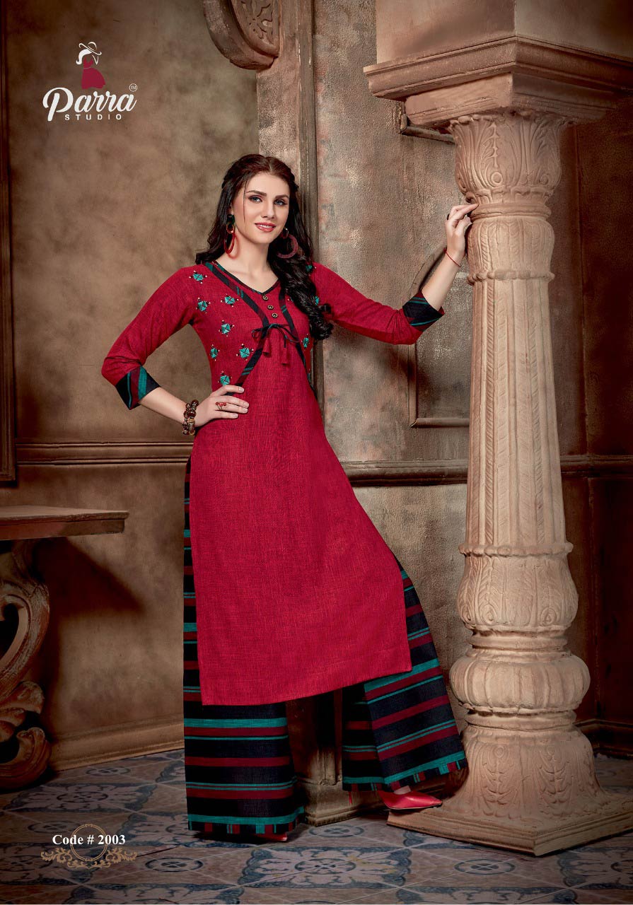 Aliya Vol-2 Parra Studio Silk Cotton Palazzo Kurti Catalog Aliya Vol-2 Parra Studio Silk Cotton Palazzo Kurti Catalog